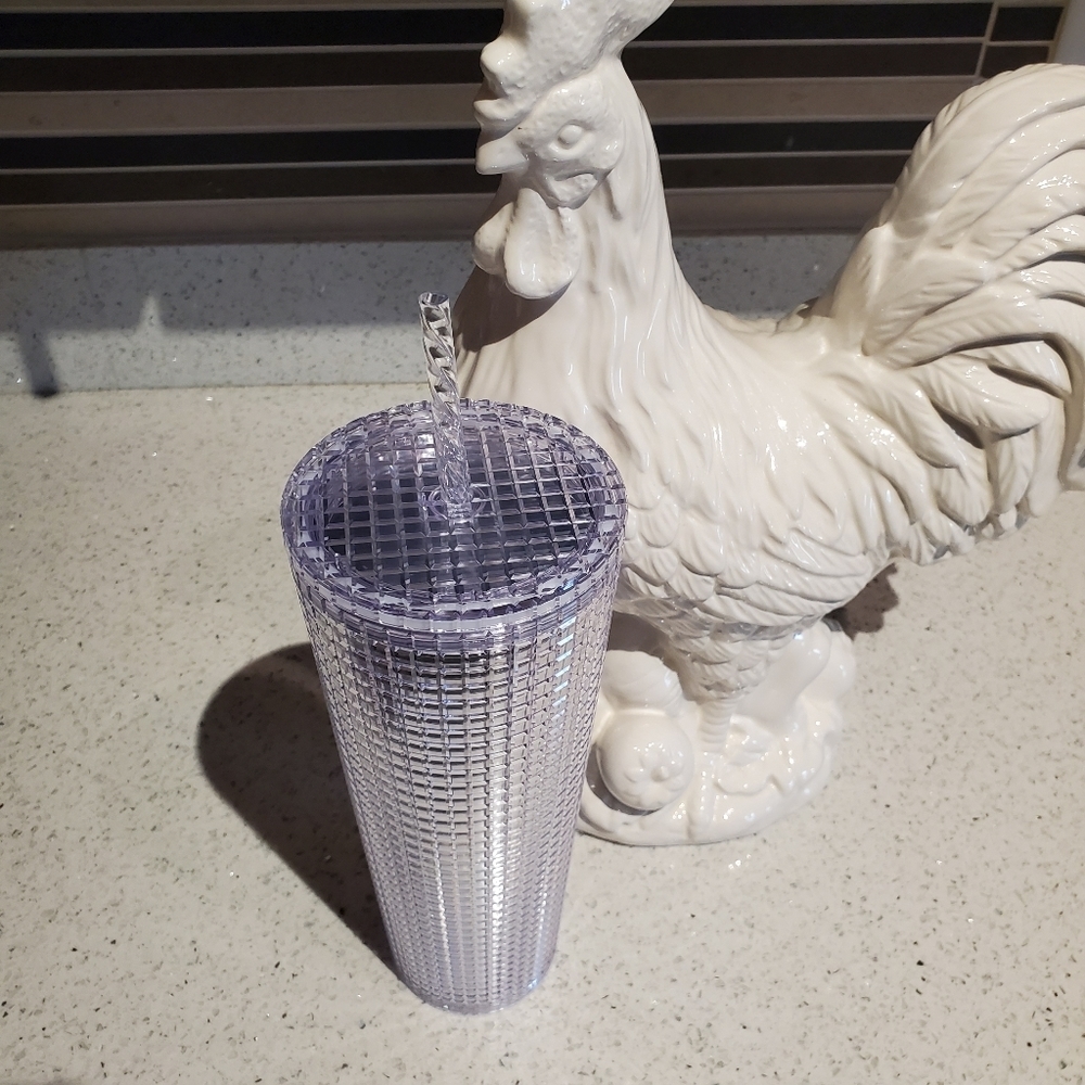 2020 Starbucks Holiday Silver Disco Ball Tumbler Venti Cold Cup Lid Straw New - Picture 7 of 9